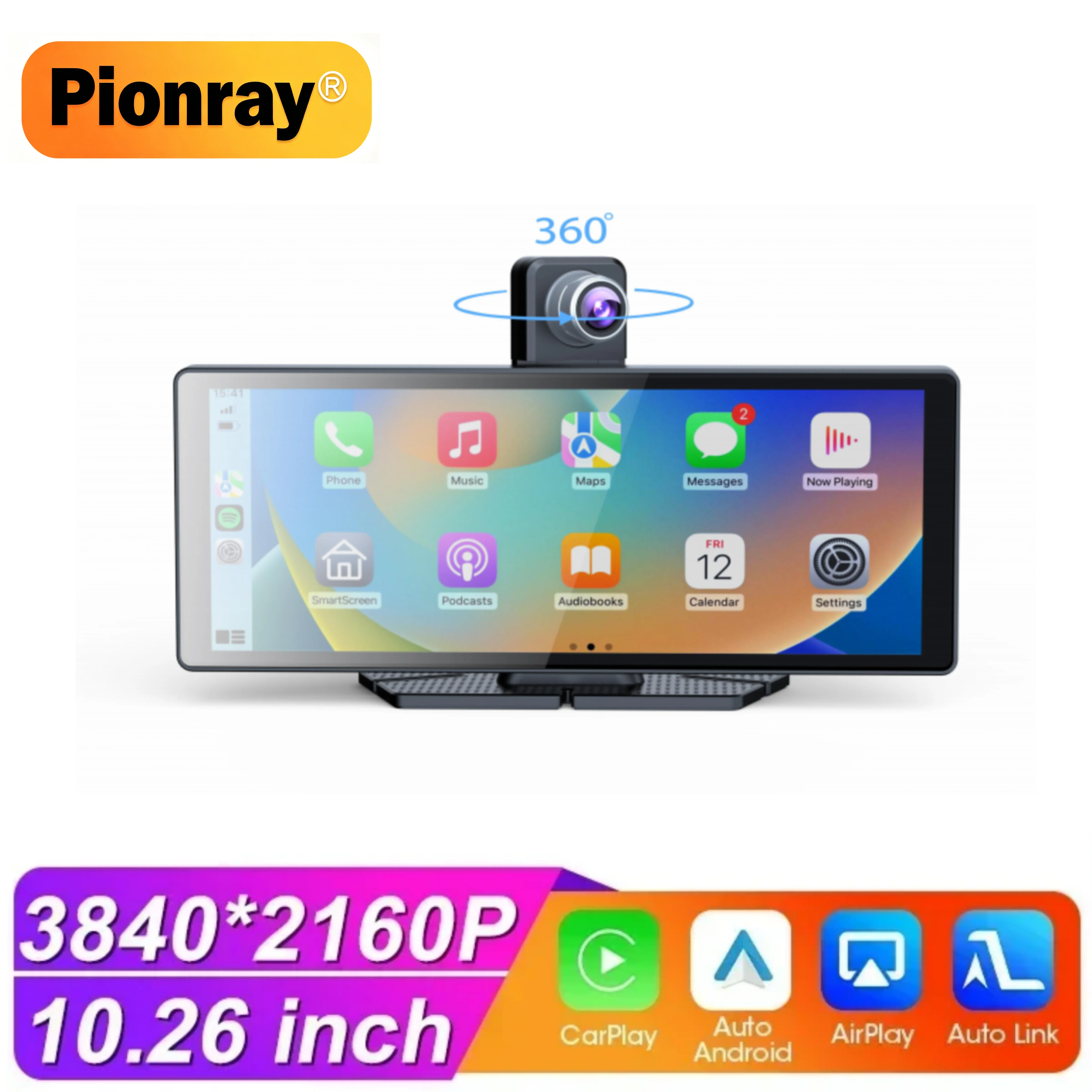 Pionray NEW 11.26 inch 4K DVR Wireless CarPlay and Android Auto Portable Dash Cam Car Screen Video Recorder 5G WIFI Navigation
Pionray NEW 11.26 inch 4K DVR Wireless CarPlay and Android Auto Portable Dash Cam Car Screen Video Recorder 5G WIFI Navigation