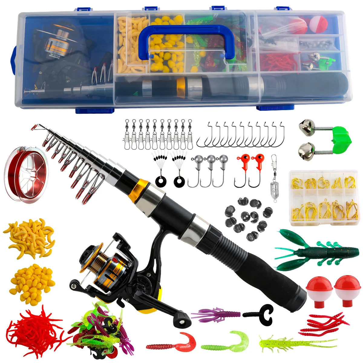 Handheld plastic box sea rod set 2.1m Luya rod wheel cross-border travel fishing gear box hard bait fishing hook soft bait
Handheld plastic box sea rod set 2.1m Luya rod wheel cross-border travel fishing gear box hard bait fishing hook soft bait