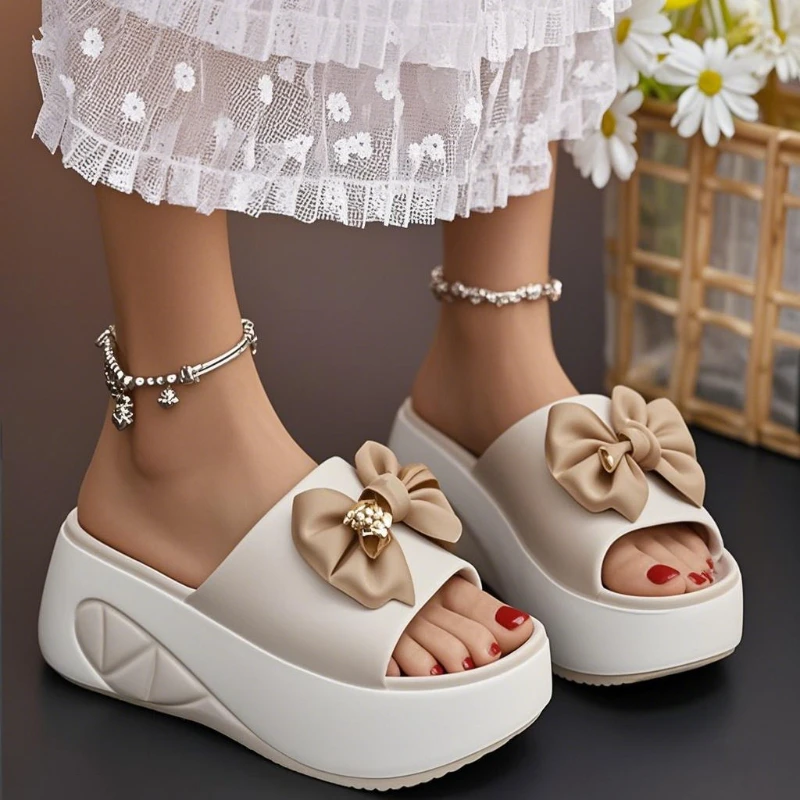 Женская обувь, тапочки на толстой подошве с бантом, летняя домашняя обувь, уличная пляжная обувь с высоким берцем
Женская обувь, тапочки на толстой подошве с бантом, летняя домашняя обувь, уличная пляжная обувь с высоким берцем