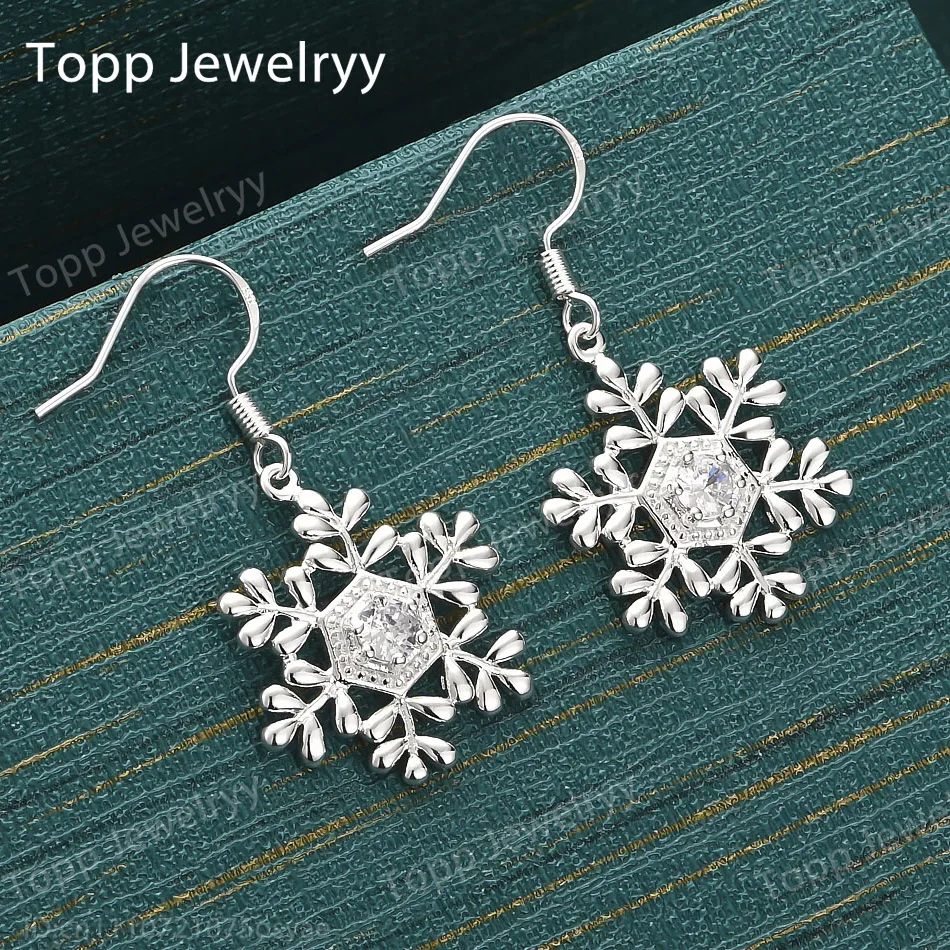 Charm 925 Sterling Silver Exquisite Snowflake Zircon Earrings Fashion Women Party Favors Wedding Jewelry
Charm 925 Sterling Silver Exquisite Snowflake Zircon Earrings Fashion Women Party Favors Wedding Jewelry