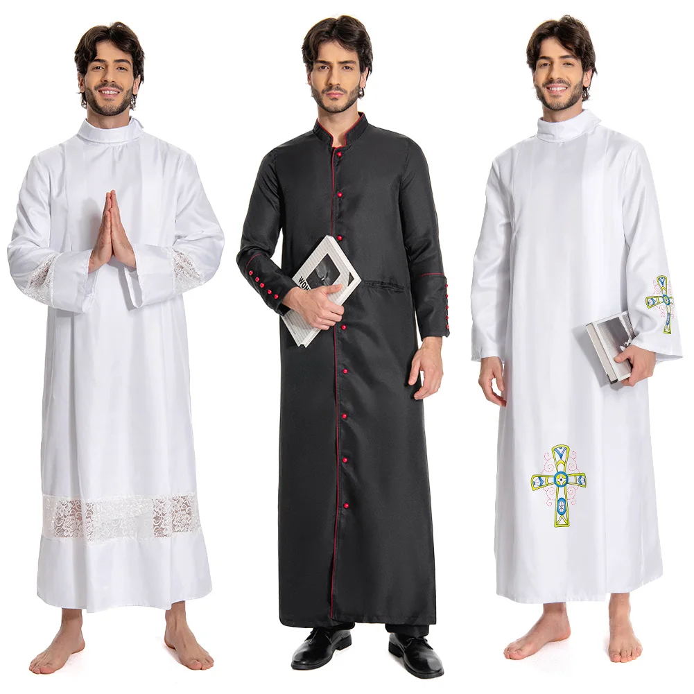 Pastor Cosplay Fantasy Cassock Gown Priest Robe Priestly Sacramental Costume Disguise Adult Men Roleplay Fantasia Outfits Male
Pastor Cosplay Fantasy Cassock Gown Priest Robe Priestly Sacramental Costume Disguise Adult Men Roleplay Fantasia Outfits Male