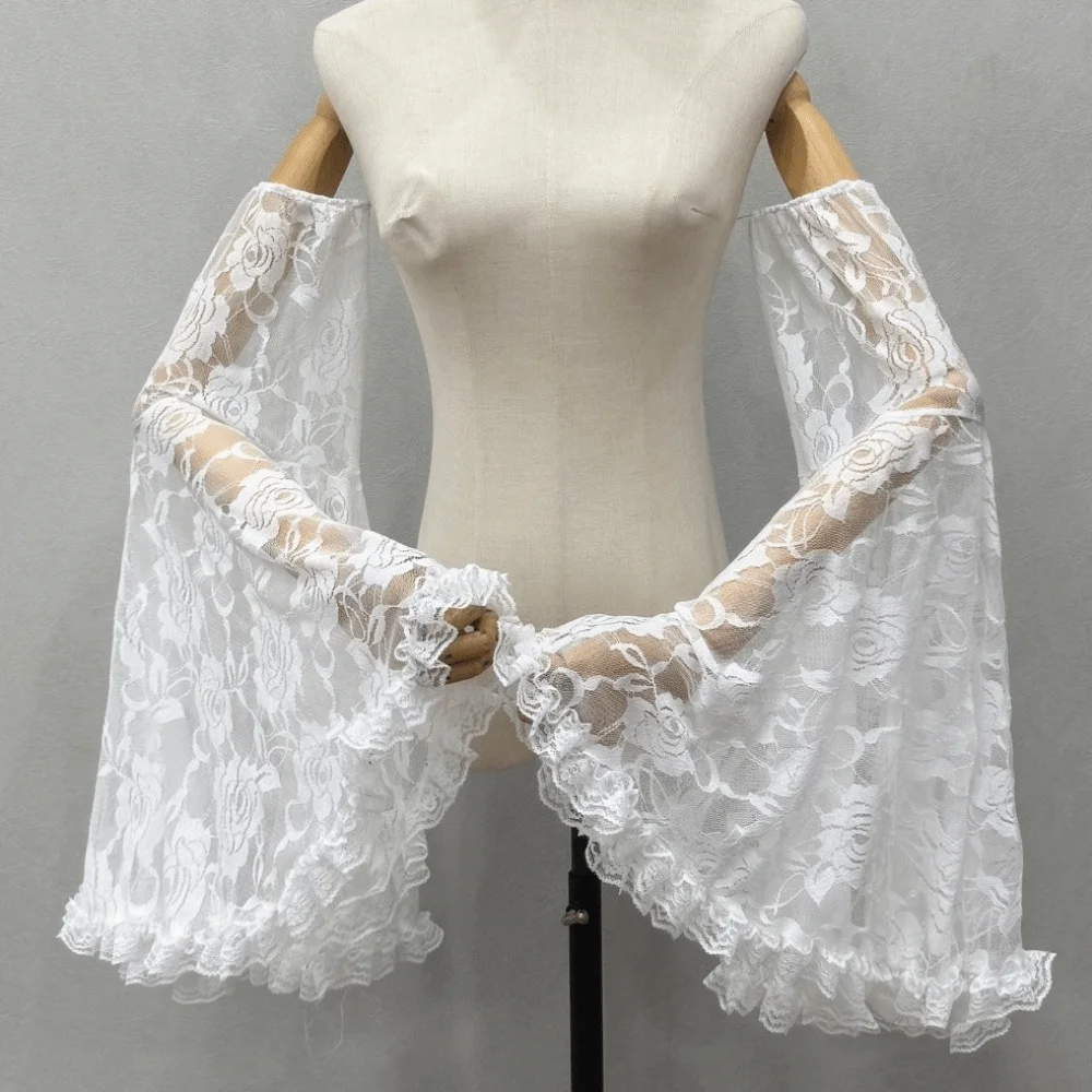 Fashion Sunscreen Long Tulle Sleeves Thin Breathable Detachable Sleeves Lace Sheer Bridal Gloves Gothic Events
Fashion Sunscreen Long Tulle Sleeves Thin Breathable Detachable Sleeves Lace Sheer Bridal Gloves Gothic Events