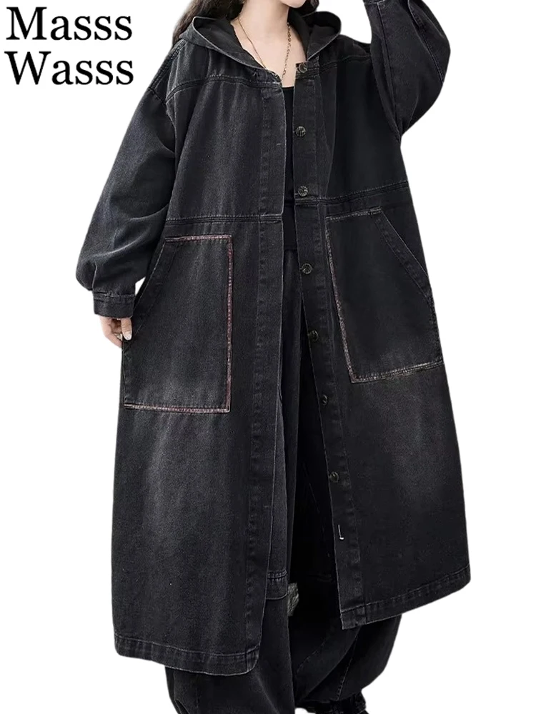 Masss Wasss 2026 Autumn Womens Big Size Vintage Denim Trench Females Classic Loose Casual Windbreakers Luxury Hooded Long Coats
Masss Wasss 2026 Autumn Womens Big Size Vintage Denim Trench Females Classic Loose Casual Windbreakers Luxury Hooded Long Coats