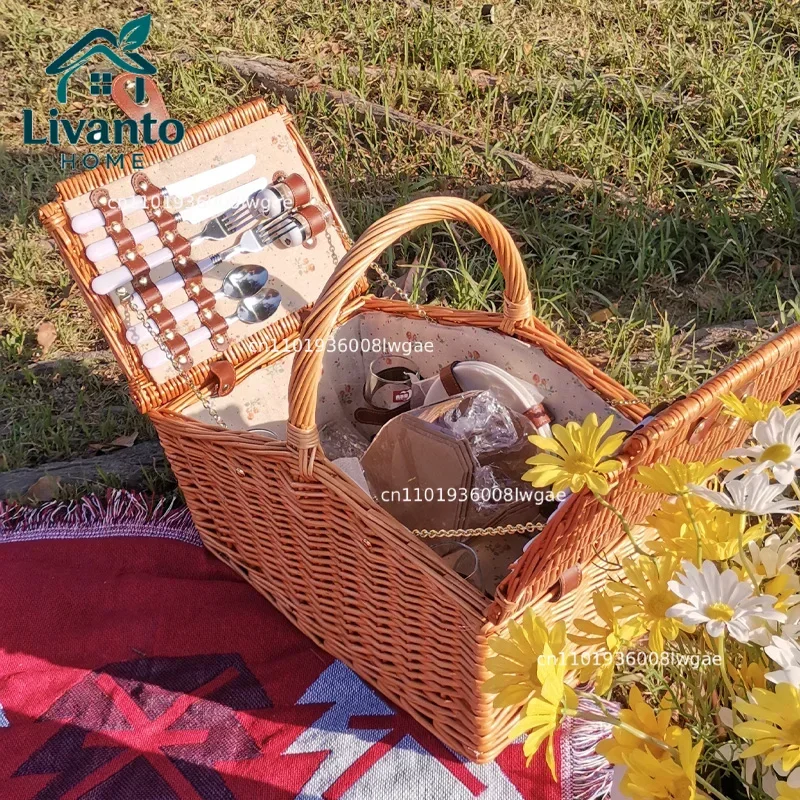 Large Capacity Woven Picnic Basket with Utensils Outdoor Rattan Hamper for Spring Trendy Storage Basket Portable Hand Baskets
Large Capacity Woven Picnic Basket with Utensils Outdoor Rattan Hamper for Spring Trendy Storage Basket Portable Hand Baskets
