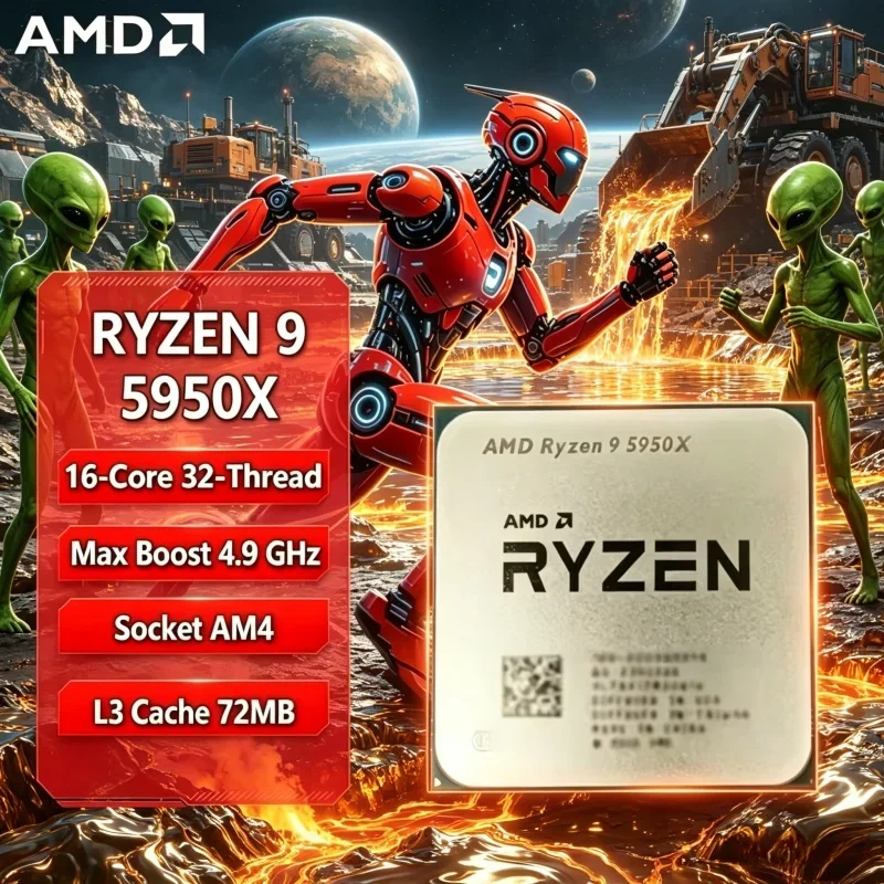 2026 Hot AMD Ryzen 9 5950X 16-Core 32-Thread 4.9GHz AM4 105W DDR4 Desktop Gaming CPU No Cooler
2026 Hot AMD Ryzen 9 5950X 16-Core 32-Thread 4.9GHz AM4 105W DDR4 Desktop Gaming CPU No Cooler