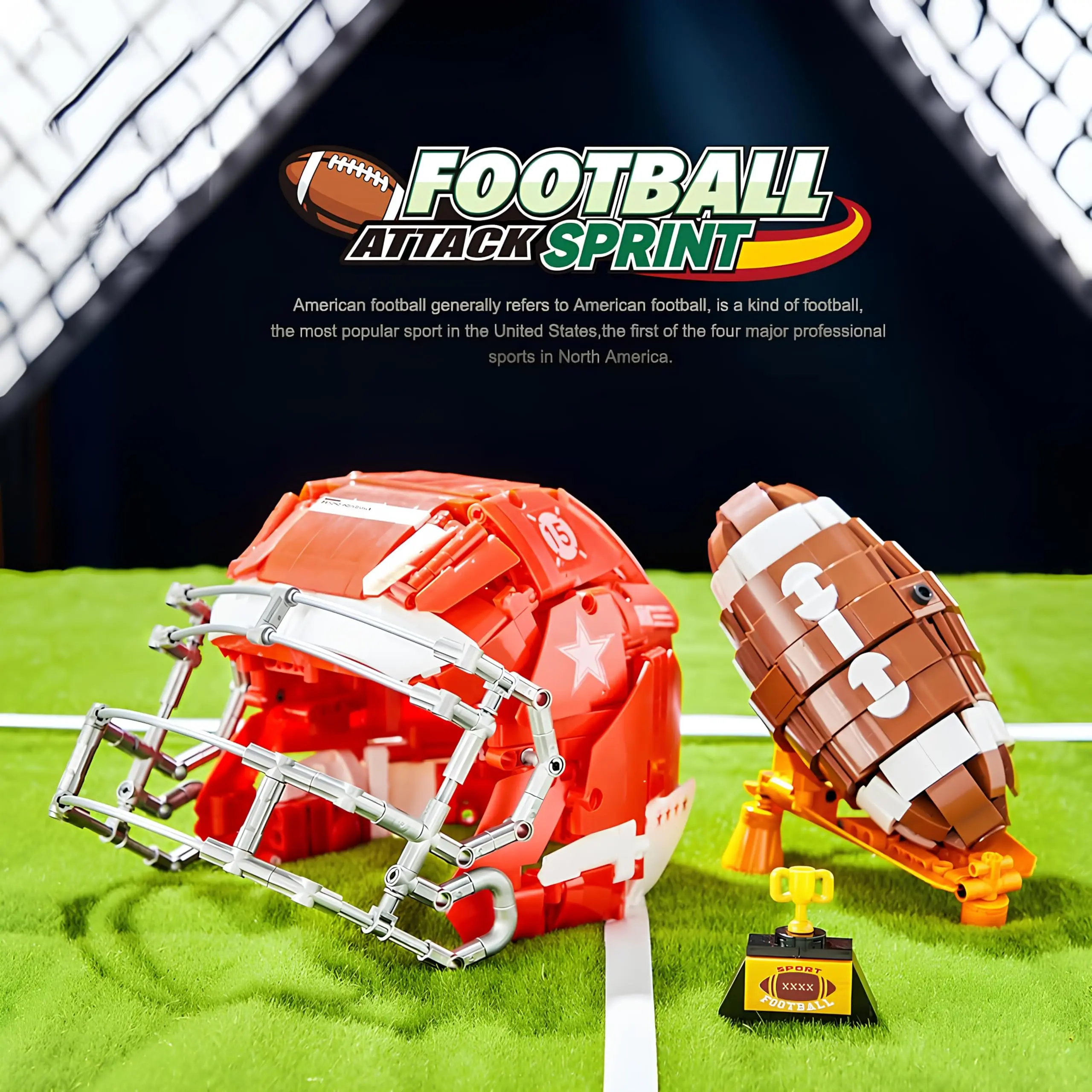 980Pcs Creative Football Toy Kit Football & Helmet Building Blocks Set Sport Ball Model Collection Idea Gifts for Adult Age Boys
980Pcs Creative Football Toy Kit Football & Helmet Building Blocks Set Sport Ball Model Collection Idea Gifts for Adult Age Boys