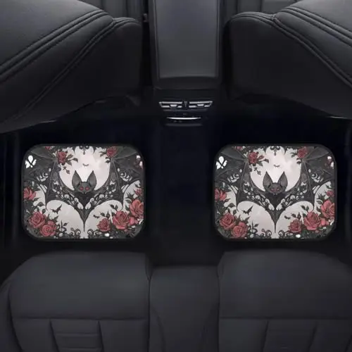Gothic Bat And Rose Floral Car Floor Mats 4PCS Universal Heavy Duty Front Rear Set With Heel Pad
Gothic Bat And Rose Floral Car Floor Mats 4PCS Universal Heavy Duty Front Rear Set With Heel Pad