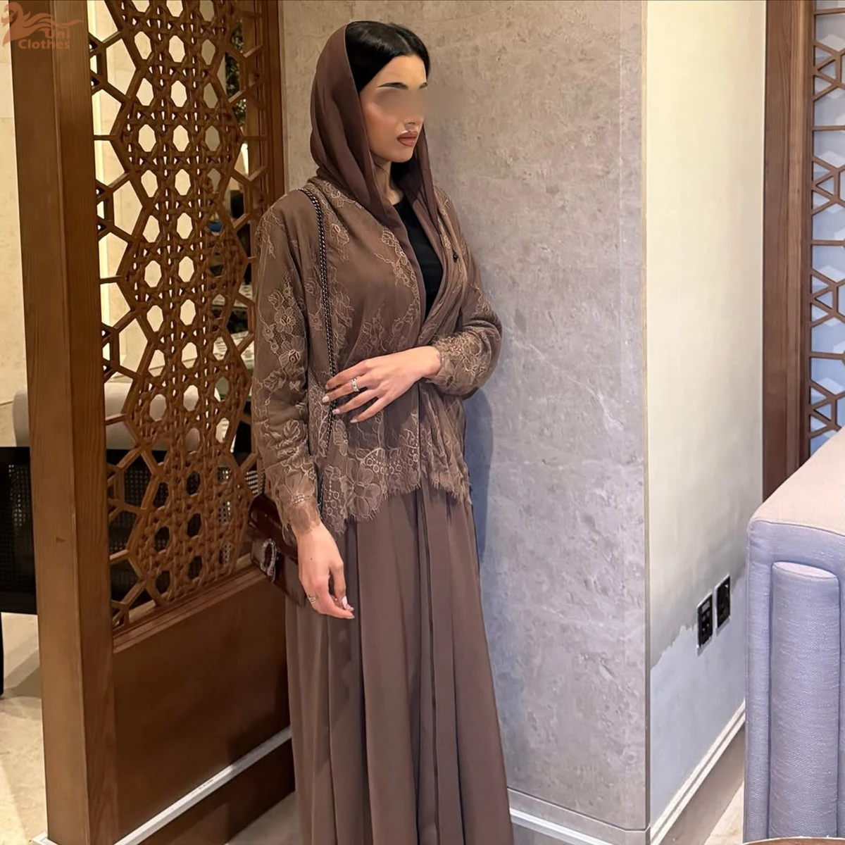 Uni New Muslim Patchwork Lace Solid Open Abaya Fashion Cardigan Dress Women Muslim Kaftan
Uni New Muslim Patchwork Lace Solid Open Abaya Fashion Cardigan Dress Women Muslim Kaftan