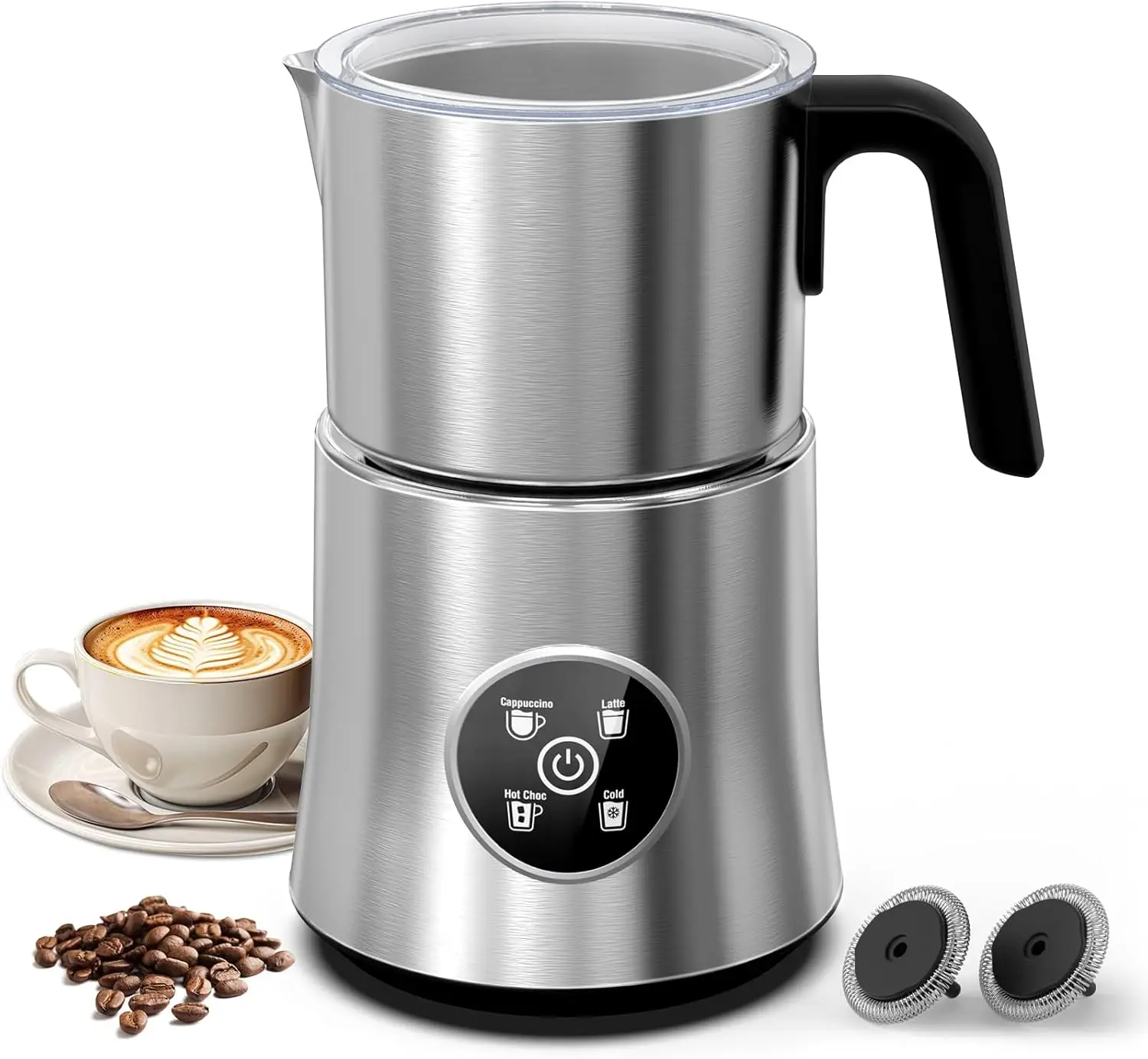 Electric Milk Frother & Steamer, 4-in-1 Hot & Cold Foam Maker, Detachable Stainless Steel Jug, 17oz
Electric Milk Frother & Steamer, 4-in-1 Hot & Cold Foam Maker, Detachable Stainless Steel Jug, 17oz