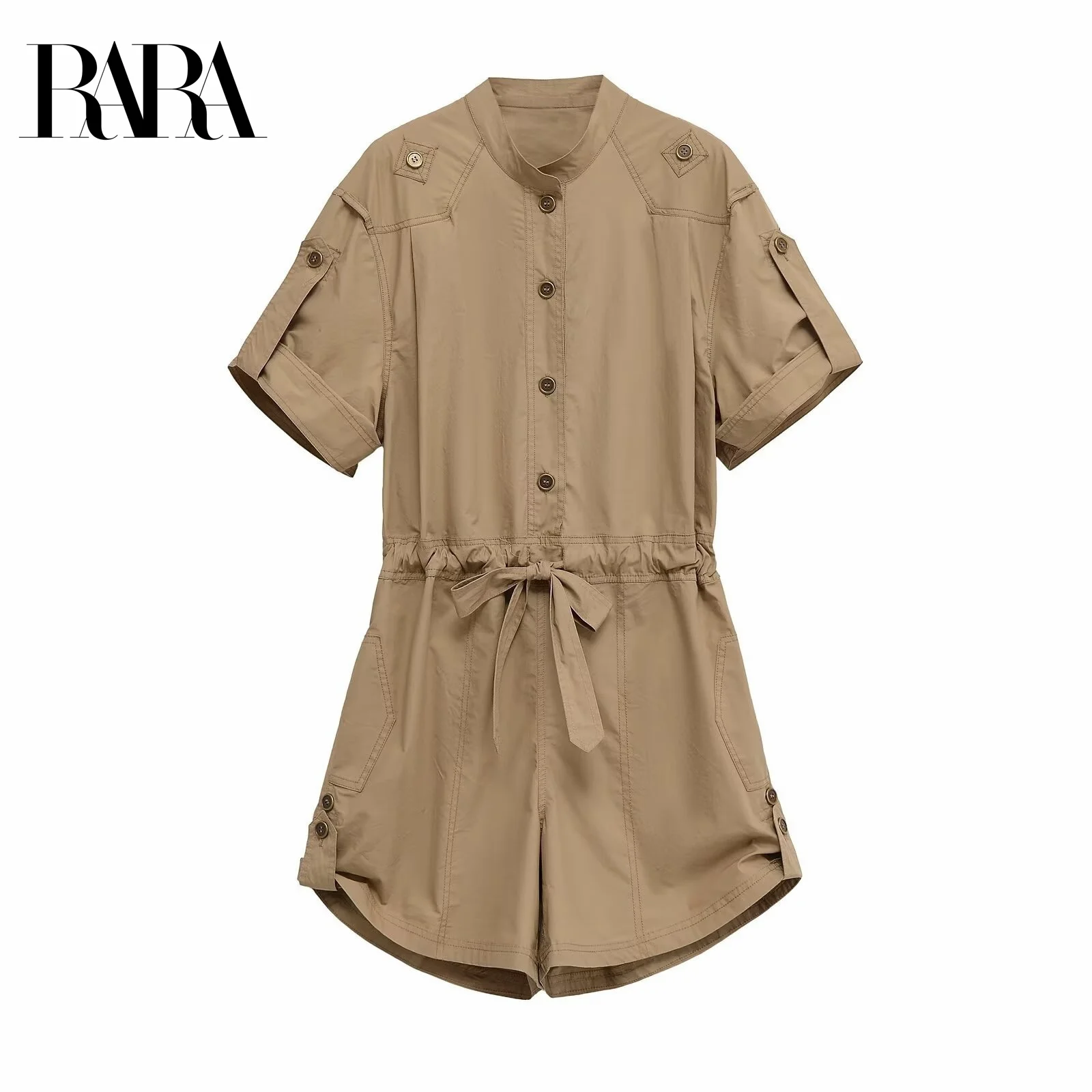RARA2025 Summer New Women's Casual Versatile Simple Buckle Short-sleeved Round Neck Rolled Sleeve Jumpsuit
RARA2025 Summer New Women's Casual Versatile Simple Buckle Short-sleeved Round Neck Rolled Sleeve Jumpsuit