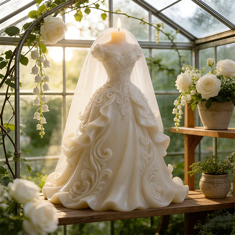 Bridal Gown Candle Silicone Mold 3D Wedding Dress Shape Resin Soap Making Mould DIY Craft Tool for Bridal Decor Wedding Candle
Bridal Gown Candle Silicone Mold 3D Wedding Dress Shape Resin Soap Making Mould DIY Craft Tool for Bridal Decor Wedding Candle