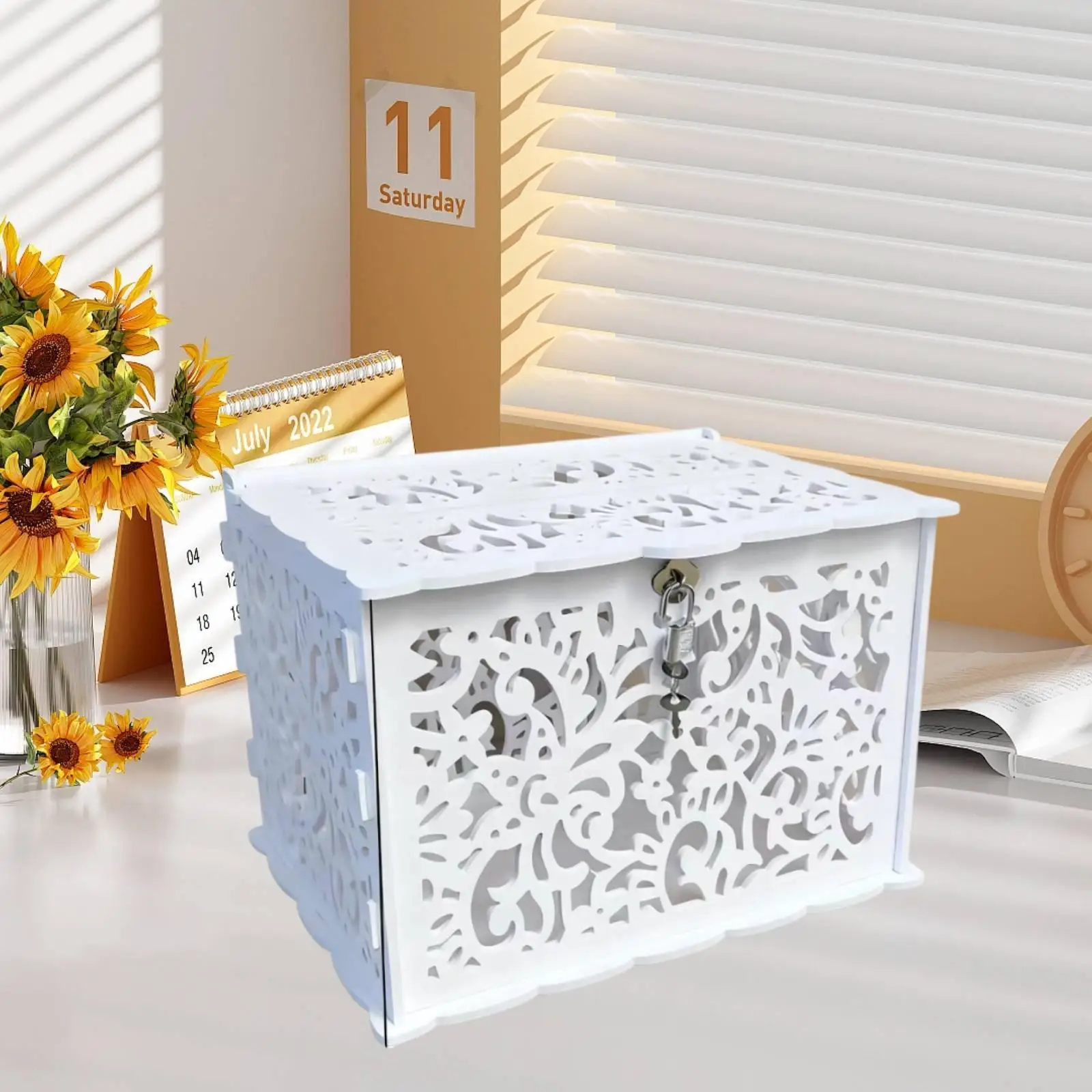 Wedding Cards and Gifts Box Transparent Locking Card Holder for Envelope Storage at Birthdays and Parties
Wedding Cards and Gifts Box Transparent Locking Card Holder for Envelope Storage at Birthdays and Parties