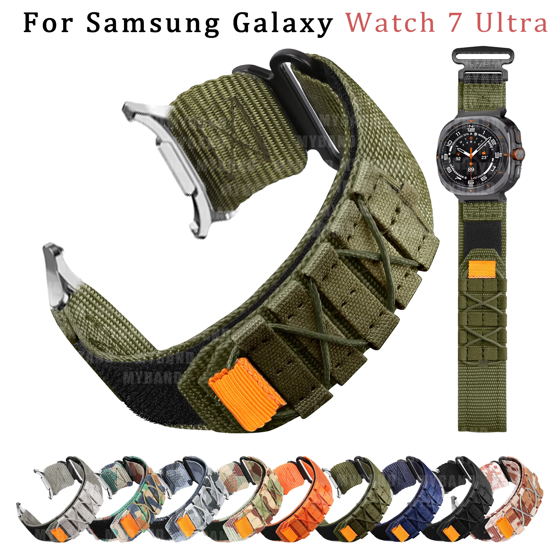 Ремешок нейлоновый для Samsung Watch Galaxy 7 Ultra 47 мм, спортивный браслет для Samsung Galaxy 7 Ultra, аксессуары для наручных часов
Ремешок нейлоновый для Samsung Watch Galaxy 7 Ultra 47 мм, спортивный браслет для Samsung Galaxy 7 Ultra, аксессуары для наручных часов
