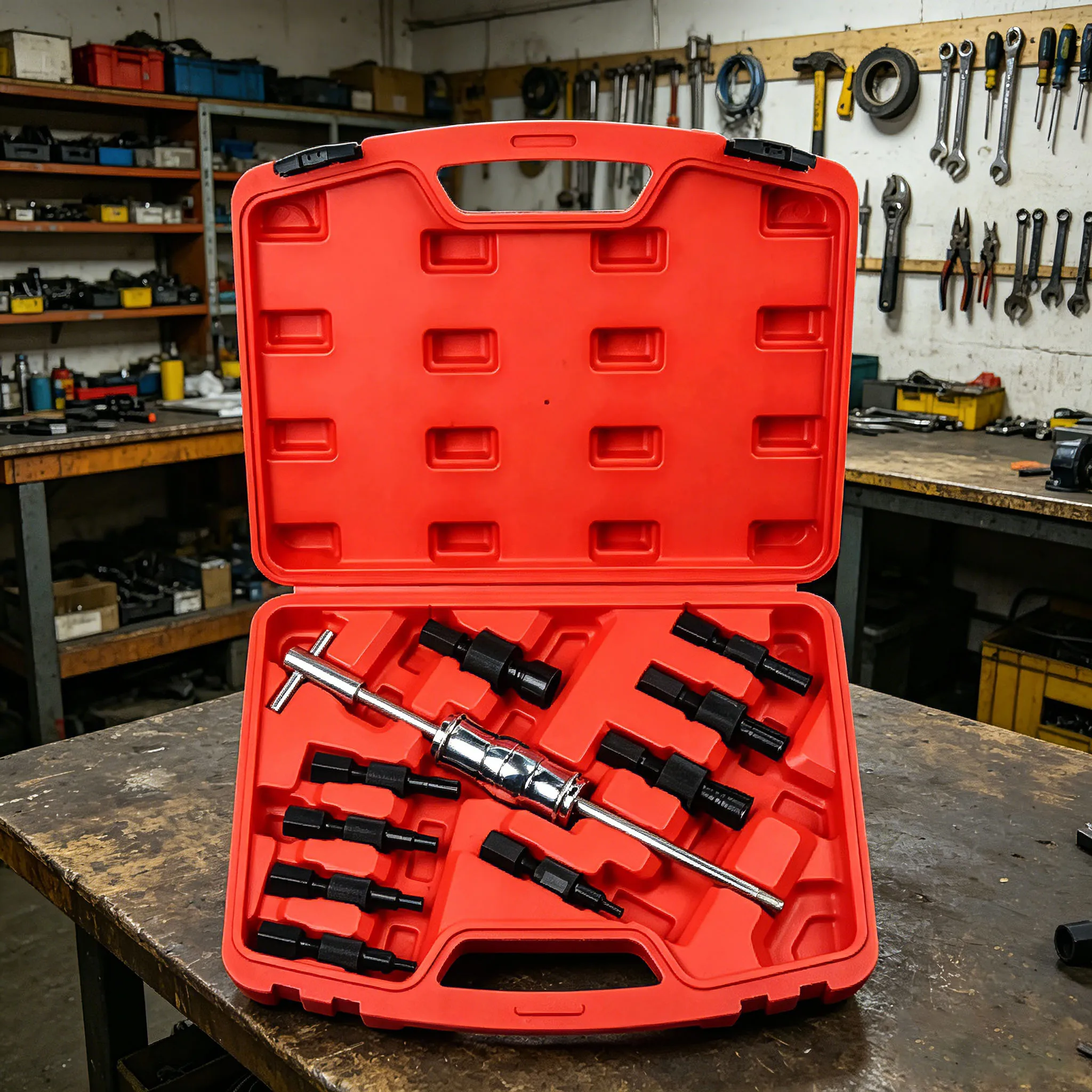 9/10PCS Internal Bearing Puller Set, Blind Hole Slide Hammer Pilot Bearing Extractor Removal Tool Kit
9/10PCS Internal Bearing Puller Set, Blind Hole Slide Hammer Pilot Bearing Extractor Removal Tool Kit