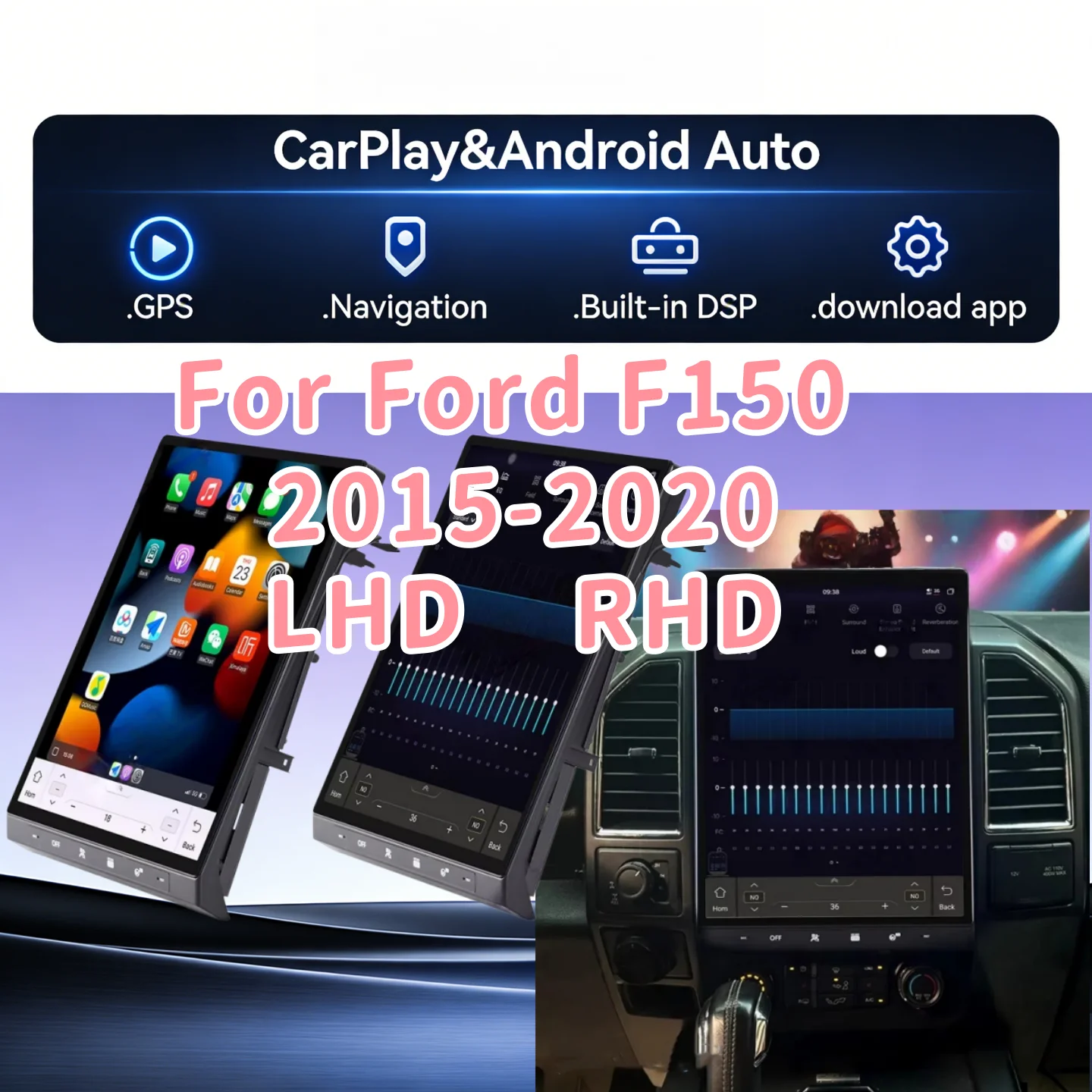 16,2-дюймовый автомобильный радиоприемник для Ford F150 2015-2020 с Android Auto, GPS-навигацией, мультимедиа, видео, стереосистемой, поддержкой LHD и RHD
16,2-дюймовый автомобильный радиоприемник для Ford F150 2015-2020 с Android Auto, GPS-навигацией, мультимедиа, видео, стереосистемой, поддержкой LHD и RHD