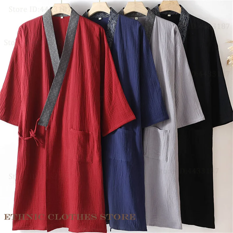 Cotton Male Kimono Cardigan Long Robe Traditional Japanese Kimono Bathrobe Gown Yukata Haori Loose Casual Loungewear Open Front
Cotton Male Kimono Cardigan Long Robe Traditional Japanese Kimono Bathrobe Gown Yukata Haori Loose Casual Loungewear Open Front