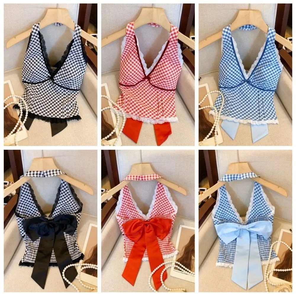 Stripe Grid Bowknot Sleeveless Crop Top V Neck Detachable Bowknot Lace Vest Top Girl Bottoming Shirt Slim Fit
Stripe Grid Bowknot Sleeveless Crop Top V Neck Detachable Bowknot Lace Vest Top Girl Bottoming Shirt Slim Fit