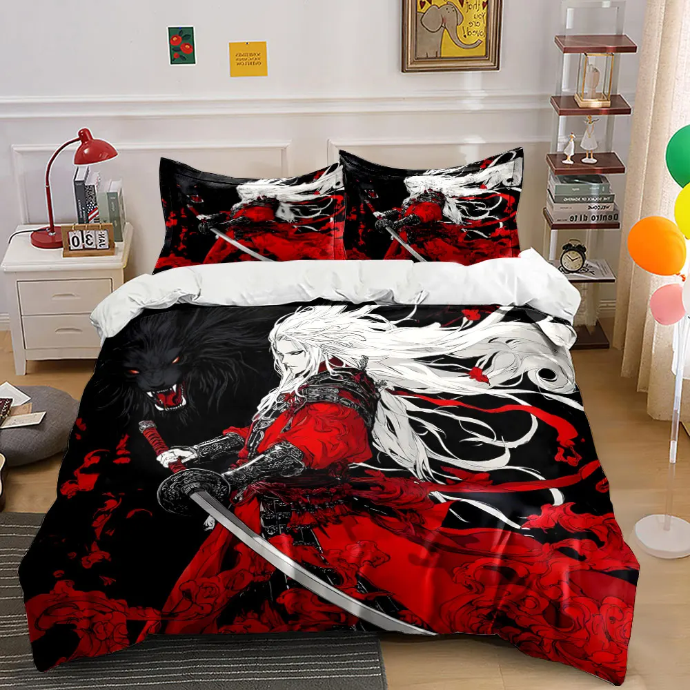 Red-clad swordsman confronting black wolf Bedding Set for Kids Luxury Gift 3pcs Digital Print Comforter Set Soft Comfortable
Red-clad swordsman confronting black wolf Bedding Set for Kids Luxury Gift 3pcs Digital Print Comforter Set Soft Comfortable