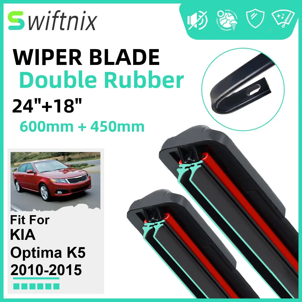 Двойные резиновые автомобильные щетки стеклоочистителя для KIA Optima K5 2010-2015 резиновые автомобильные аксессуары для переднего лобового стекла 2013 2014 2015
Двойные резиновые автомобильные щетки стеклоочистителя для KIA Optima K5 2010-2015 резиновые автомобильные аксессуары для переднего лобового стекла 2013 2014 2015