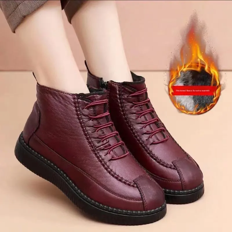 Thickened Fleece Lined Cotton Shoes for Women Winter Anti-Slip Soft Bottom Snow Boots Warm Elderly People Shoes Casual Style
Thickened Fleece Lined Cotton Shoes for Women Winter Anti-Slip Soft Bottom Snow Boots Warm Elderly People Shoes Casual Style