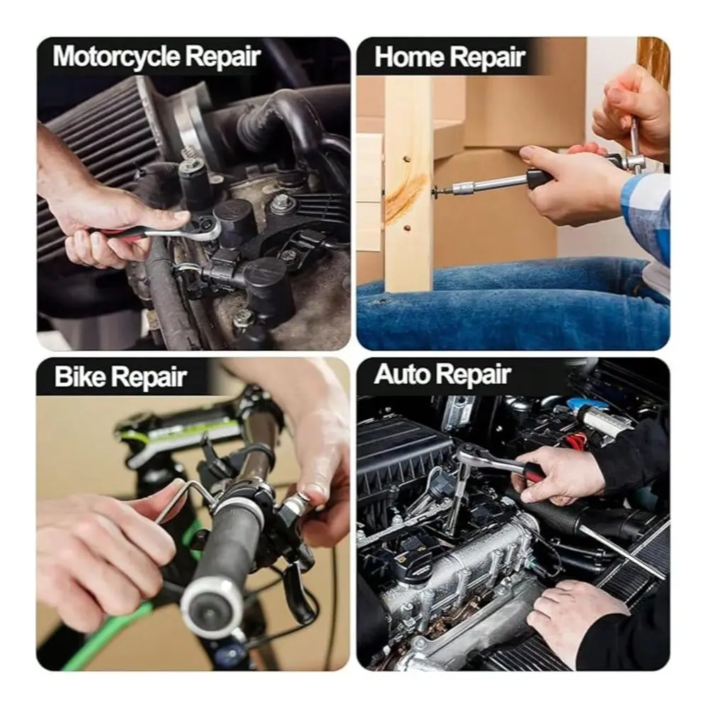 46 Pieces 1 4 Inch Drive Socket Ratchet Wrench Set, With Bit Socket Set Metric And Extension Bar For Auto Repairing And Househo
46 Pieces 1 4 Inch Drive Socket Ratchet Wrench Set, With Bit Socket Set Metric And Extension Bar For Auto Repairing And Househo