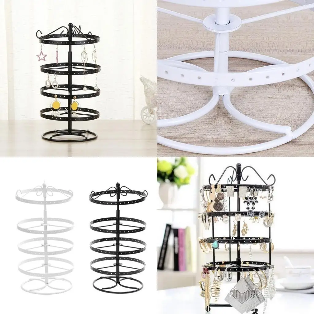 J78F 4 Tiers Rotating Earring Holder Organizers Metal Necklace Display Stand Large Jewelry Tree Storage Bracelet Display Rack
J78F 4 Tiers Rotating Earring Holder Organizers Metal Necklace Display Stand Large Jewelry Tree Storage Bracelet Display Rack