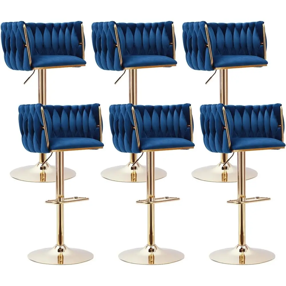Set of 6 Adjustable Swivel Bar Stools with Woven Back, Gold Legs for Counter Height, Suitable for Kitchen Island, Dining, and Pu
Set of 6 Adjustable Swivel Bar Stools with Woven Back, Gold Legs for Counter Height, Suitable for Kitchen Island, Dining, and Pu