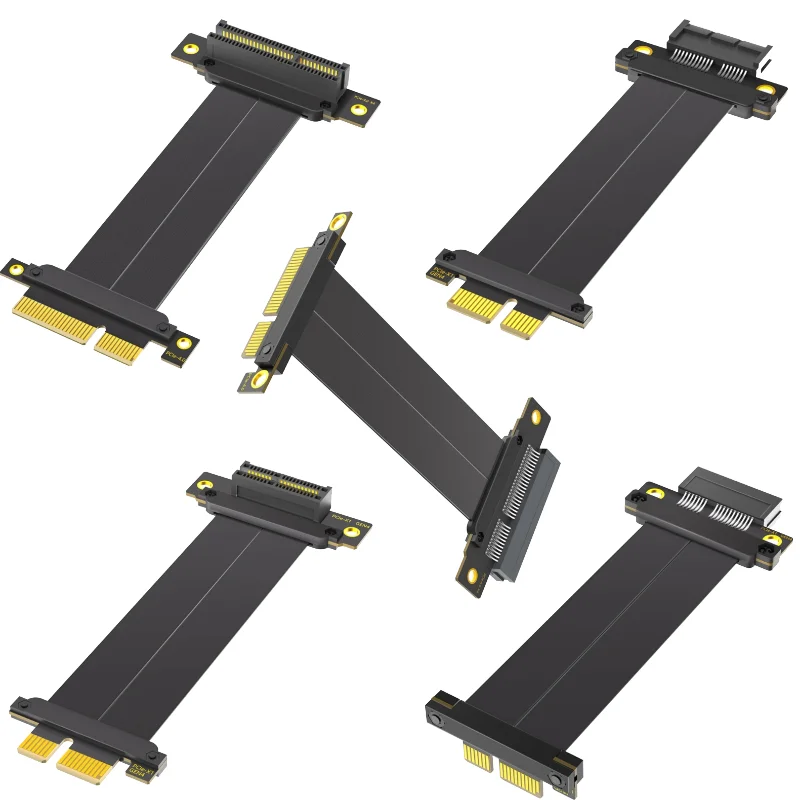 PCIE4.0 1/4 X GPU Risers Cable 180/90 Degree to 90/180 Degree Angle Ribbon Extender Card Adapter for Computer Motherboard
PCIE4.0 1/4 X GPU Risers Cable 180/90 Degree to 90/180 Degree Angle Ribbon Extender Card Adapter for Computer Motherboard