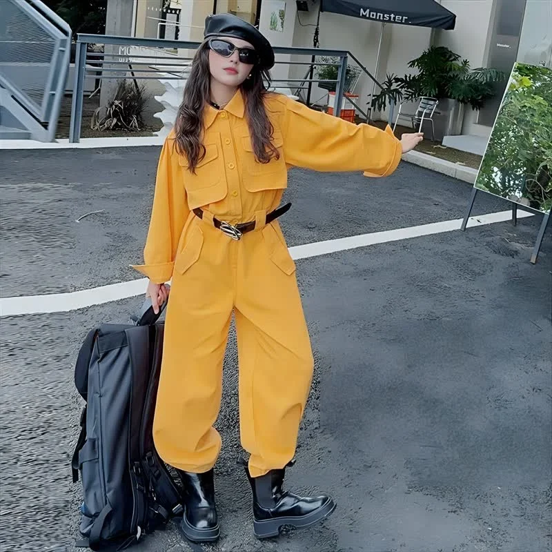teenage girls Jumpsuit Autumn Trendy Cool Fashion Streetwear Yellow Playsuits junior Kid Cargo Pants 10 12 14 Children Bodysuits
teenage girls Jumpsuit Autumn Trendy Cool Fashion Streetwear Yellow Playsuits junior Kid Cargo Pants 10 12 14 Children Bodysuits