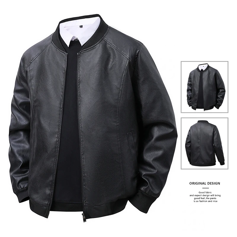 2026 new spring leather jacket, solid color windproof casual jacket for men
2026 new spring leather jacket, solid color windproof casual jacket for men