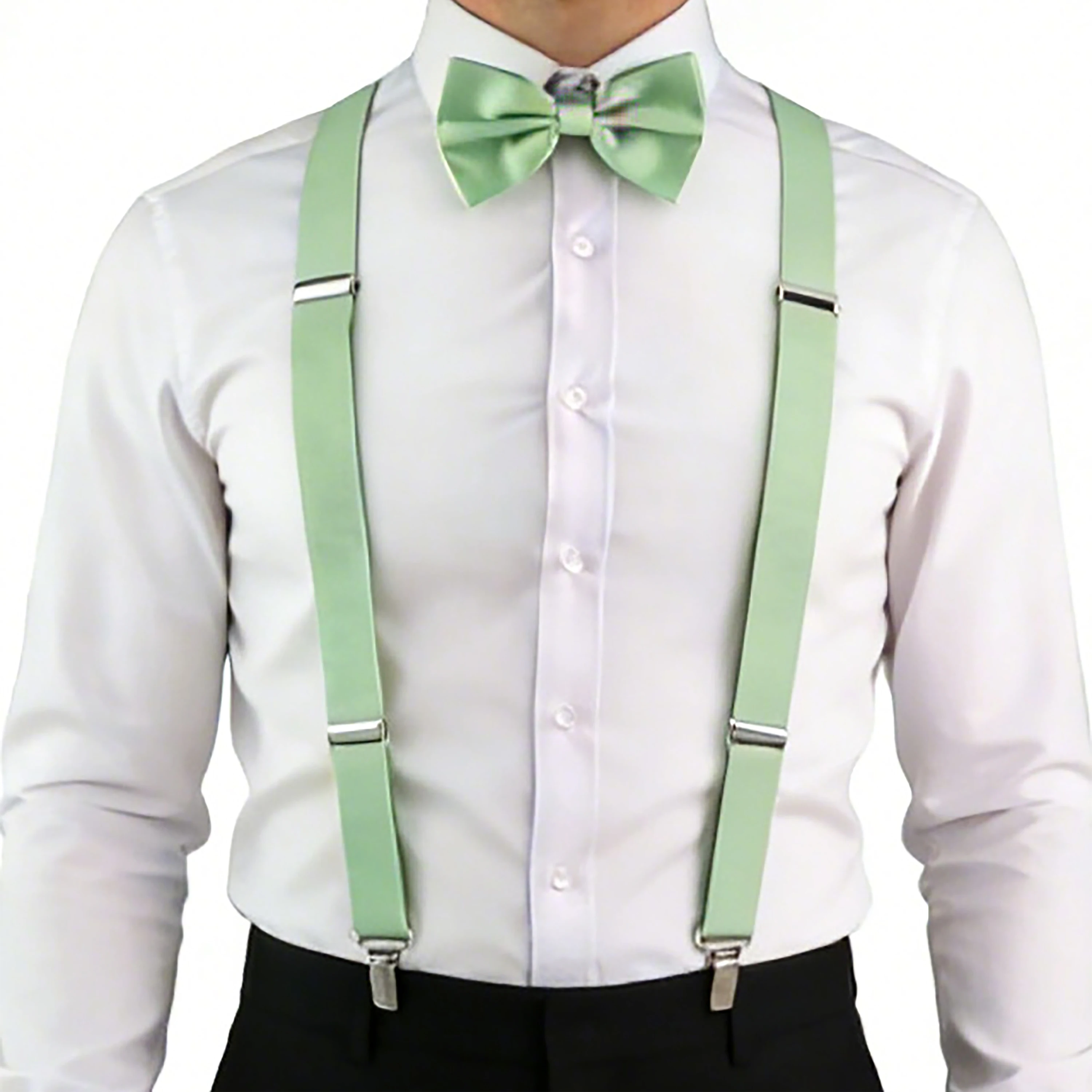 Hot Sale Sage Green Suspender Bowtie Brooch Set Romantic Wedding Y-Back Straps Braces Parent-Child Butterfly Suit Skirt Gift
Hot Sale Sage Green Suspender Bowtie Brooch Set Romantic Wedding Y-Back Straps Braces Parent-Child Butterfly Suit Skirt Gift