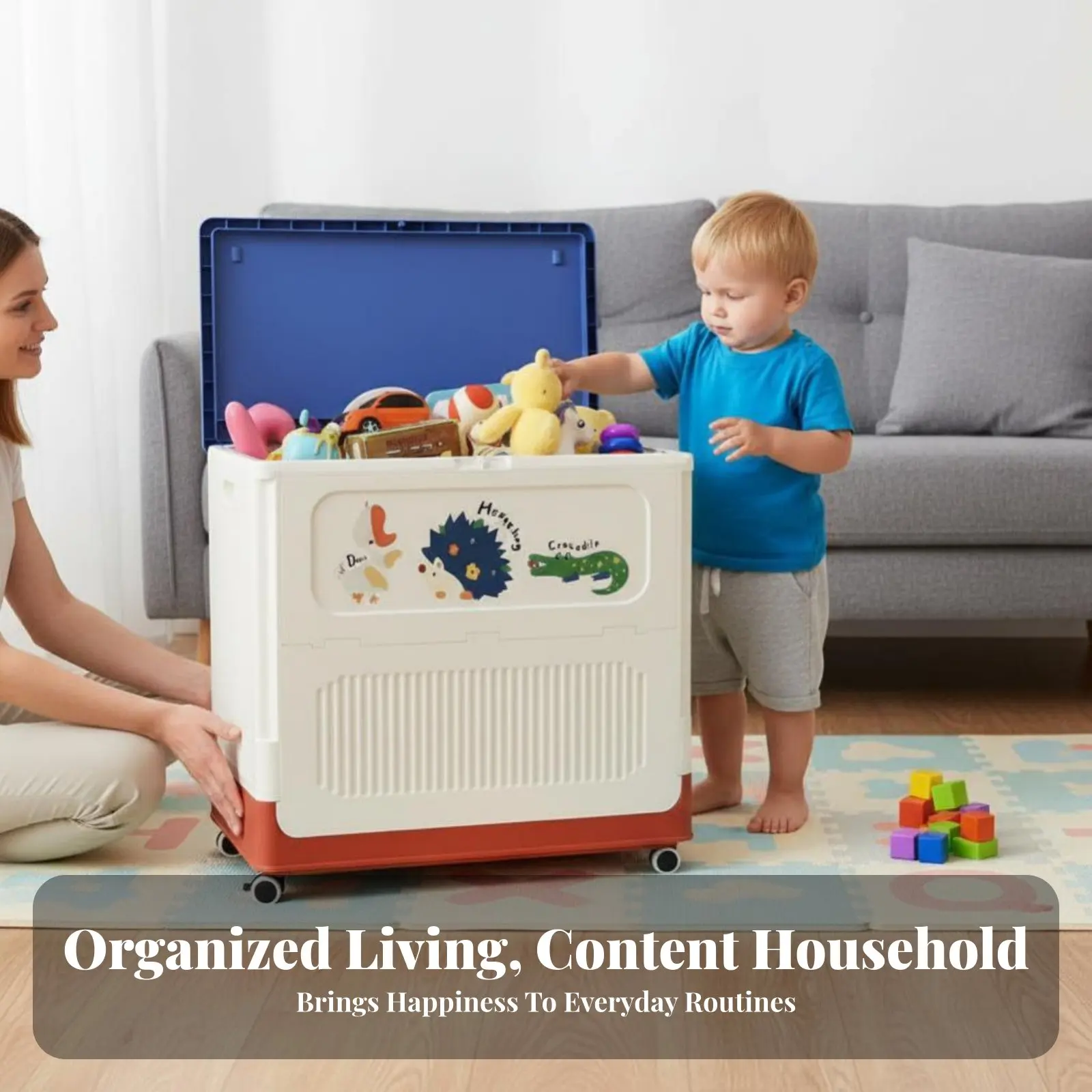Wheeled creature Toy Chest Large Capacity kids' Storage Bin adaptable Use creature the toyse for Bedroom, Closet
Wheeled creature Toy Chest Large Capacity kids' Storage Bin adaptable Use creature the toyse for Bedroom, Closet