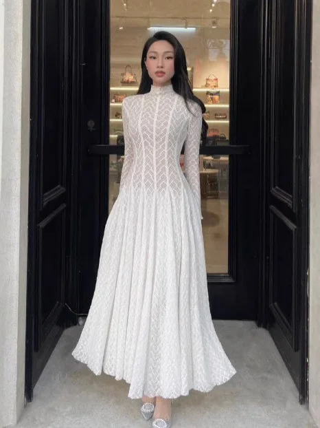 Ele Pure Color Stand Collar Long Sve Lace Dr Women's Umbrella Skirt Long Dr Cleanfit High Waist Polyester
Ele Pure Color Stand Collar Long Sve Lace Dr Women's Umbrella Skirt Long Dr Cleanfit High Waist Polyester