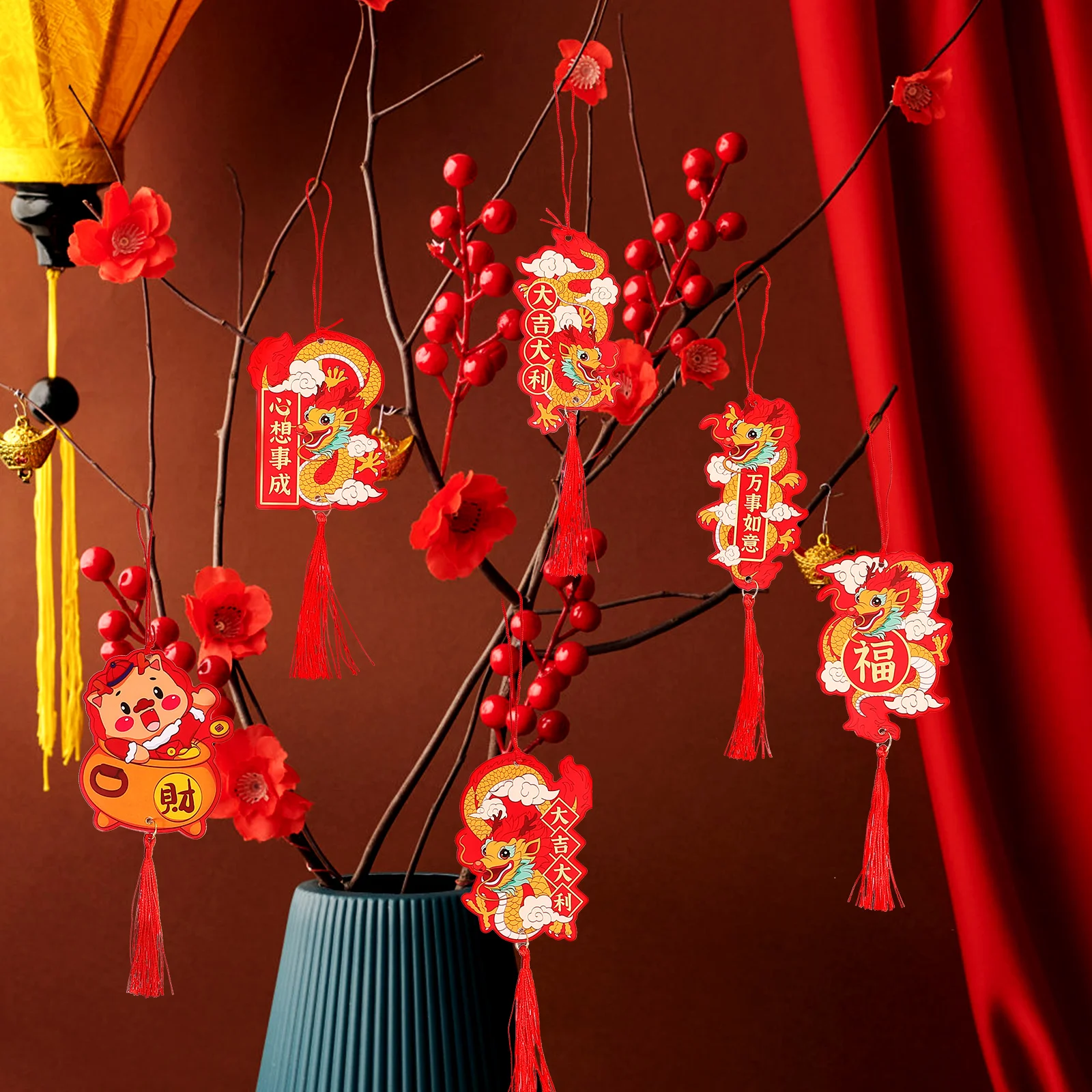 6 Pcs 2024 Year of The Dragon Zodiac New Ornaments Chinese Decoration Pendant Hanging Spring Festival Style Decorations
6 Pcs 2024 Year of The Dragon Zodiac New Ornaments Chinese Decoration Pendant Hanging Spring Festival Style Decorations