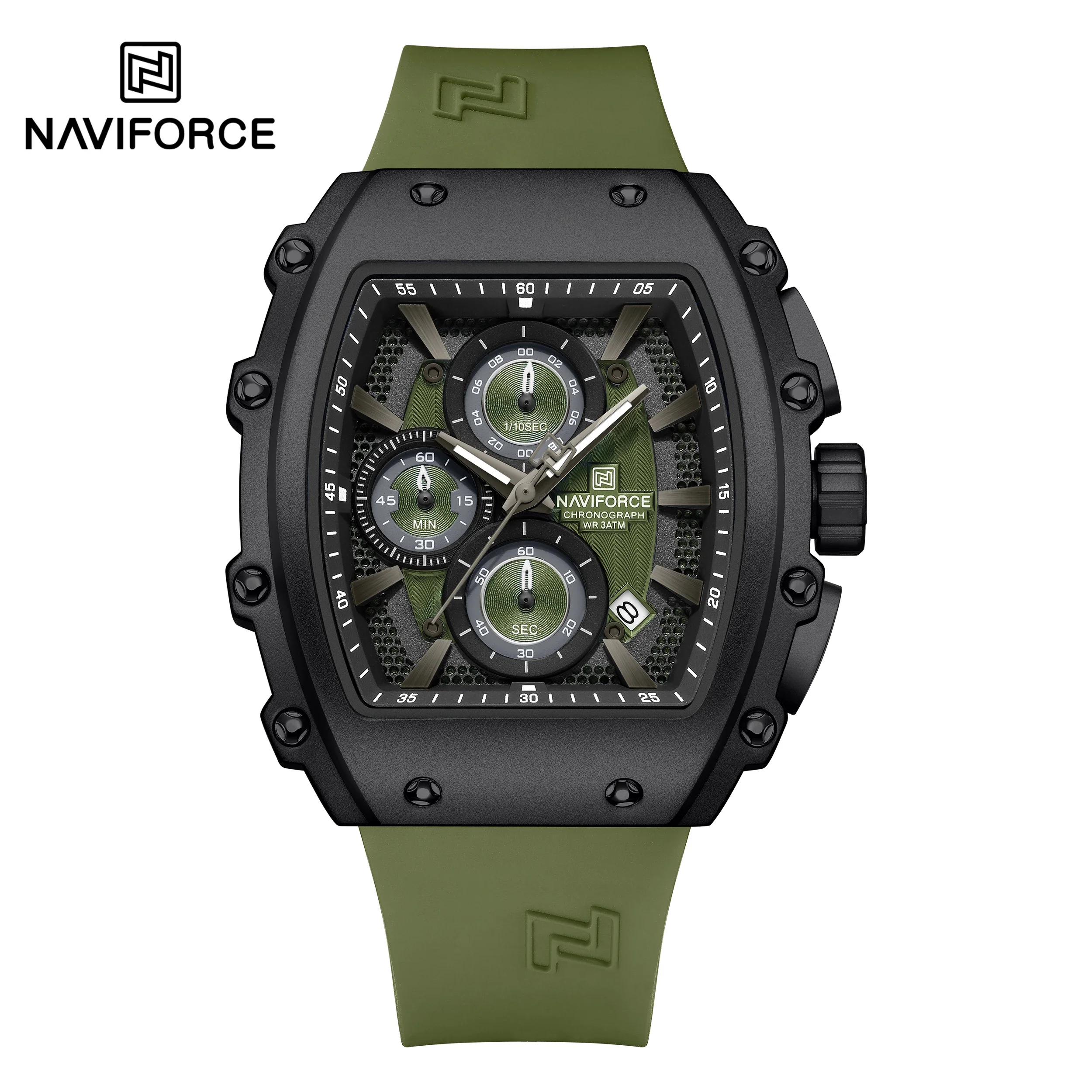NAVIFORCE NF8070 Men Sport Waterproof Quartz Luxury Barrel-Shaped Steel Band Alloy Dial Casual Couple luminous Wristwatch
NAVIFORCE NF8070 Men Sport Waterproof Quartz Luxury Barrel-Shaped Steel Band Alloy Dial Casual Couple luminous Wristwatch