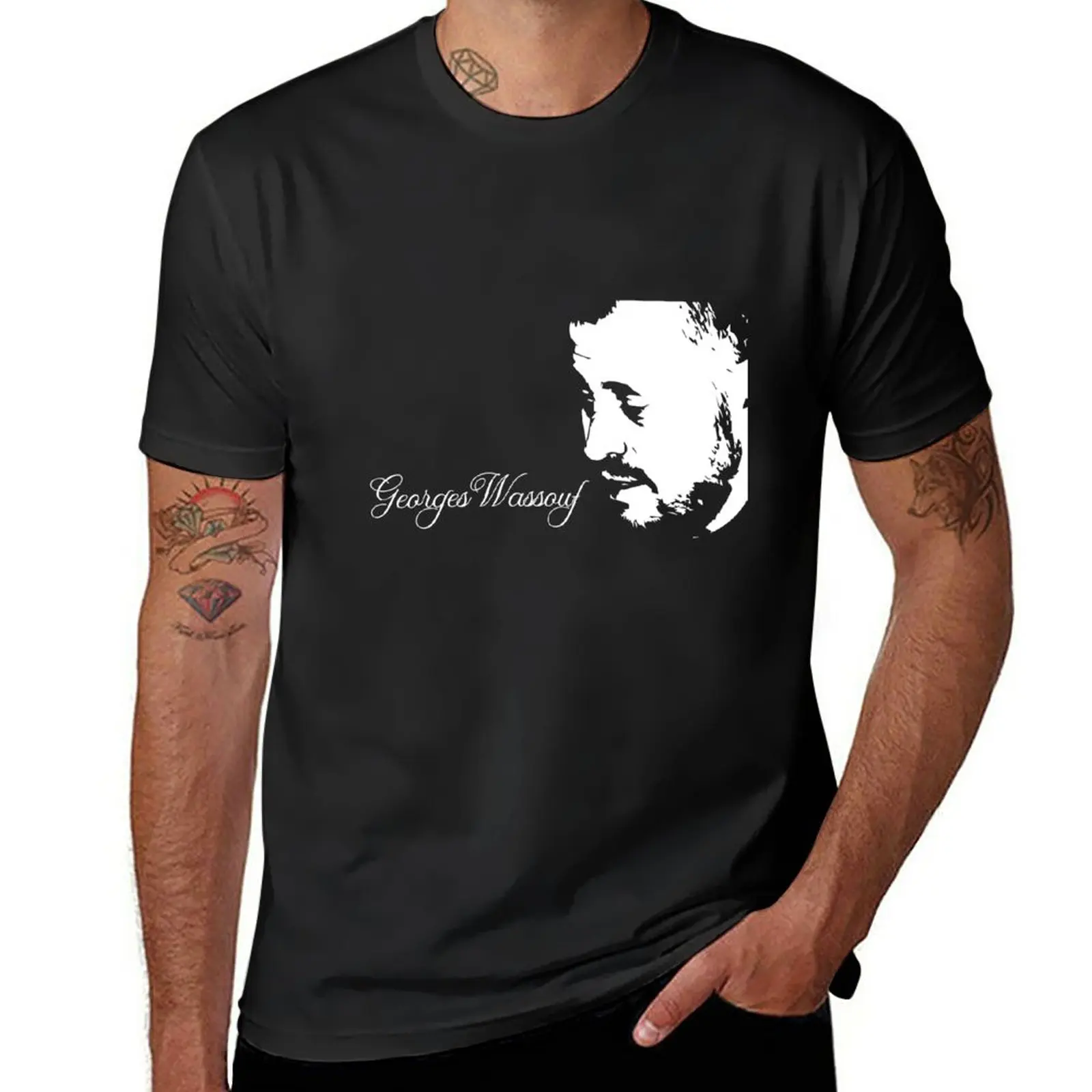 New Georges Wassouf Black & White T-Shirt customized t shirts Blouse summer tops men t shirt
New Georges Wassouf Black & White T-Shirt customized t shirts Blouse summer tops men t shirt
