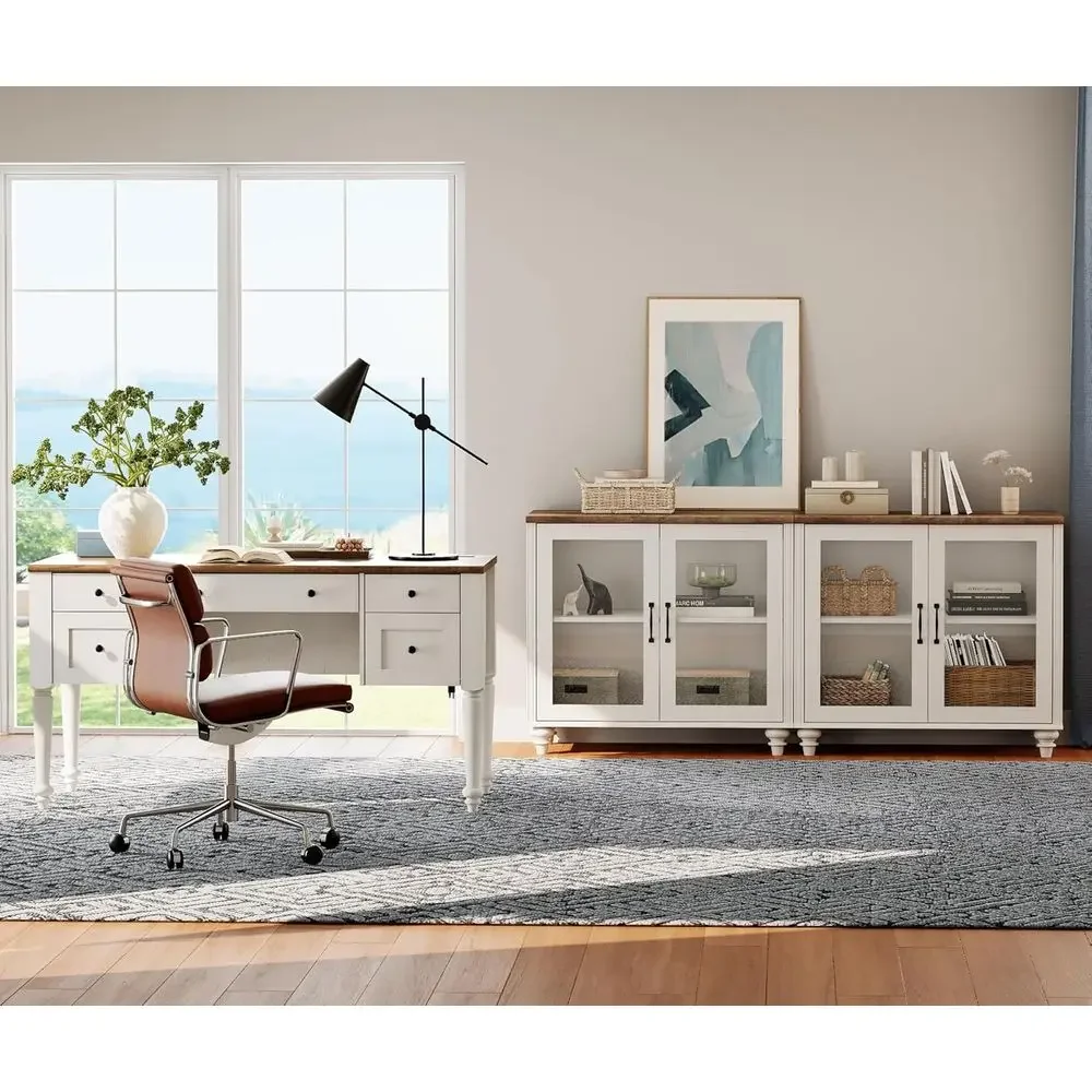 Special OfferHome Oice Urniture Set, 56" Executive Desk With Charging Station, 2-in-1 Cabinet With Glass Do, Wood Computer Desk
Special OfferHome Oice Urniture Set, 56" Executive Desk With Charging Station, 2-in-1 Cabinet With Glass Do, Wood Computer Desk