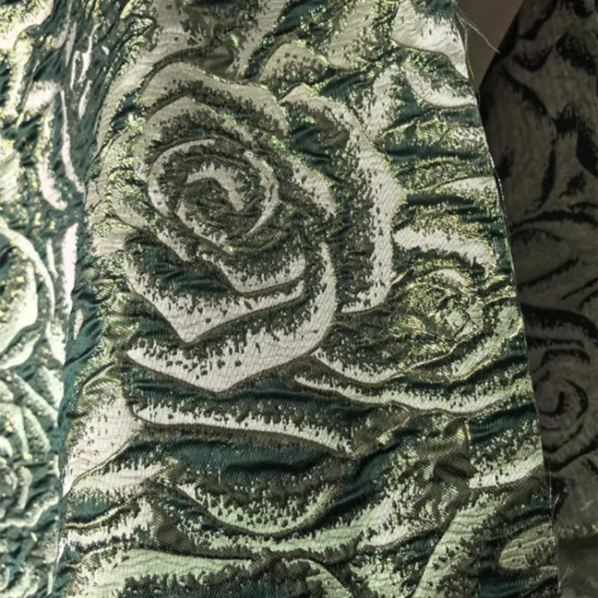 Antique Gold Green Rose Jacquard Fabric 3D Embossed Texture Oil Painting Style Hanfu Designer High End Clothing Material
Antique Gold Green Rose Jacquard Fabric 3D Embossed Texture Oil Painting Style Hanfu Designer High End Clothing Material