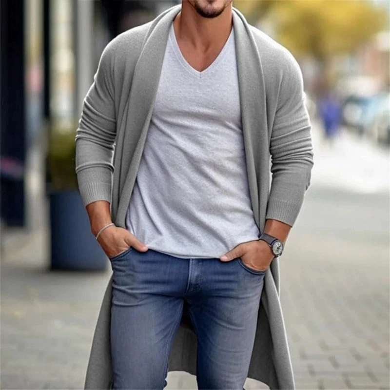 Men's elegant, fashionable, versatile, high-quality spring and autumn thin knitted sweater, men's loose long woolen jacket
Men's elegant, fashionable, versatile, high-quality spring and autumn thin knitted sweater, men's loose long woolen jacket