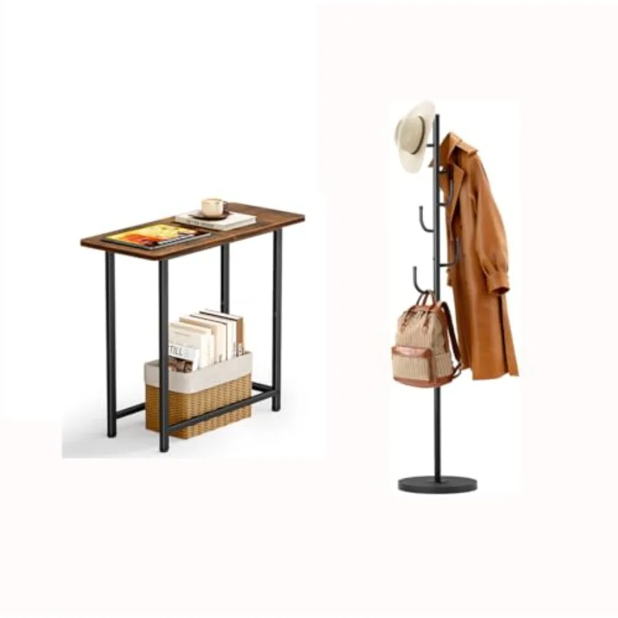 Heavy Duty Coat Rack and Narrow End Table Living Room with Large Tabletop
Heavy Duty Coat Rack and Narrow End Table Living Room with Large Tabletop