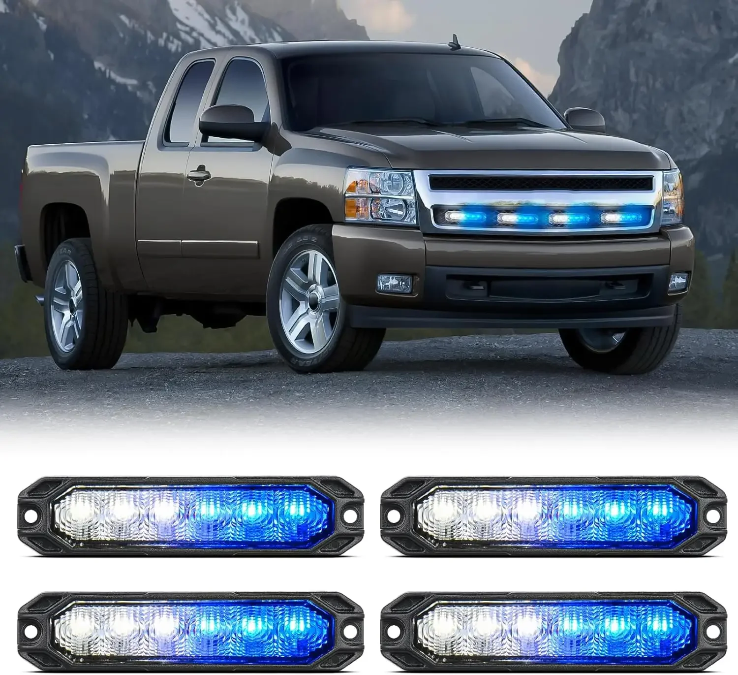 4PCS 6LED Blue White Emergency Strobe Lights 12V 24V Surface Mount Sync Hazard Warning for Trucks SUVs
4PCS 6LED Blue White Emergency Strobe Lights 12V 24V Surface Mount Sync Hazard Warning for Trucks SUVs
