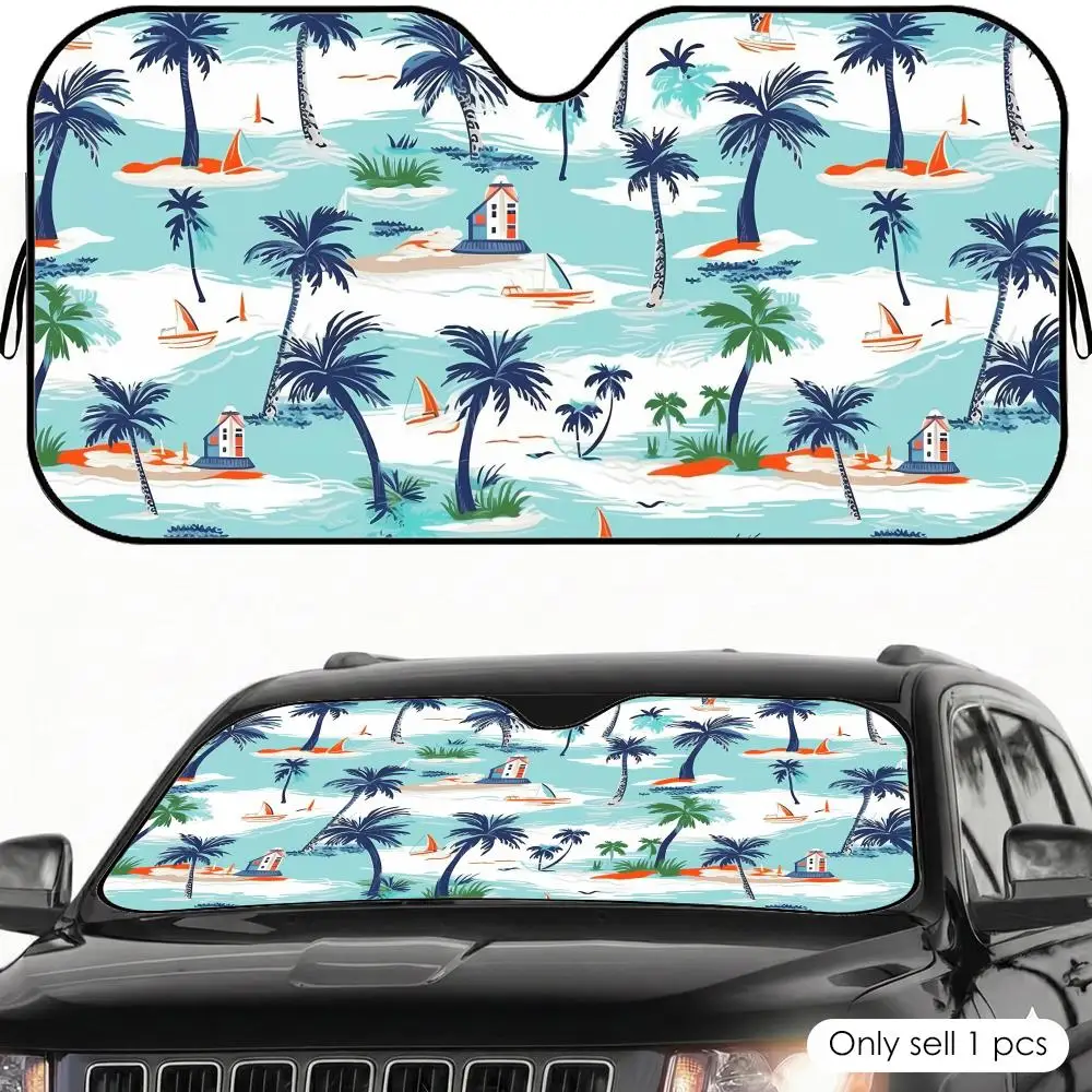 Plam Trees Flowers Sun Visor Reusable Aluminum Foil UV Protector Heat Five-Layer Insulation Windshield Sunshades
Plam Trees Flowers Sun Visor Reusable Aluminum Foil UV Protector Heat Five-Layer Insulation Windshield Sunshades