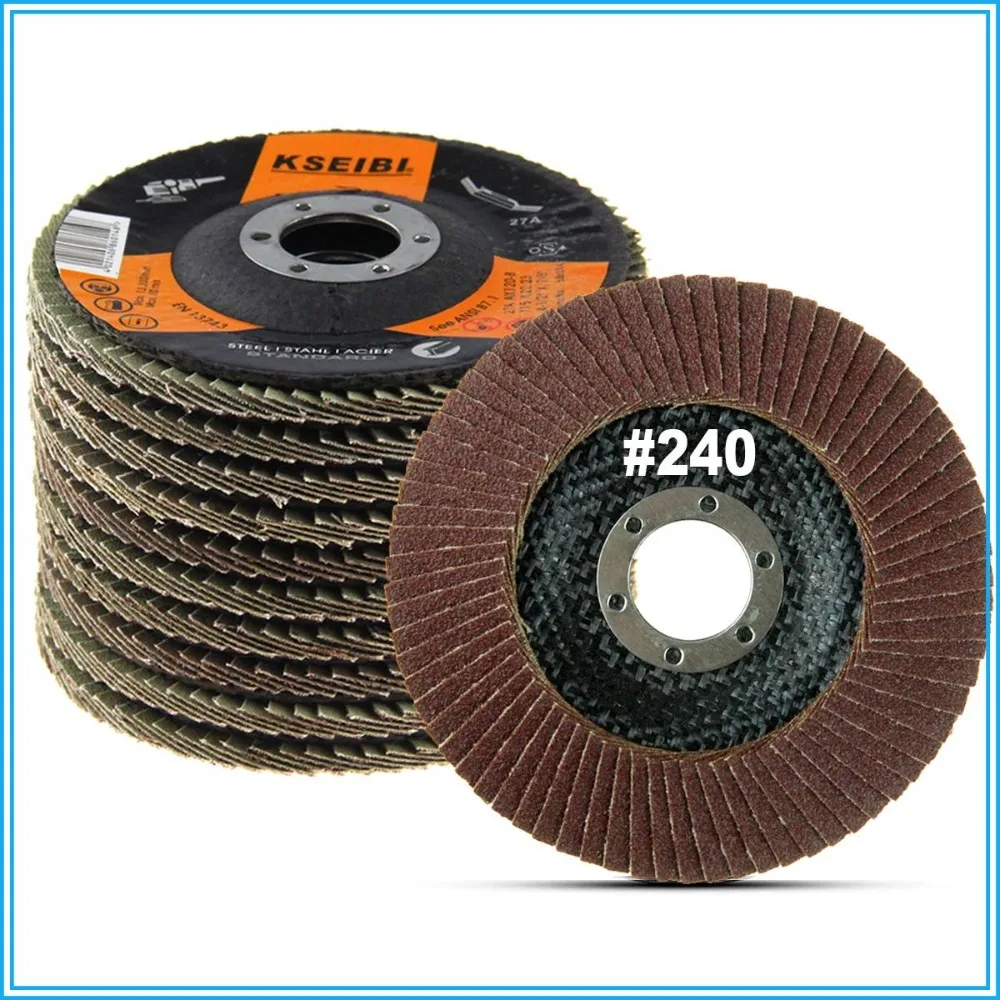 4 1/2 Inch Flap Disc 10 Pack - 240 Grit Aluminum Oxide for Auto Body Sanding & Grinding
4 1/2 Inch Flap Disc 10 Pack - 240 Grit Aluminum Oxide for Auto Body Sanding & Grinding