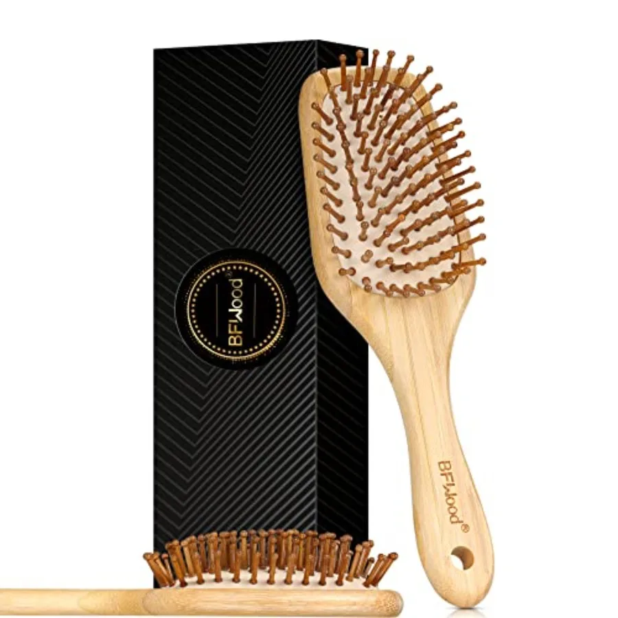 Bamboo Hair Brush with Paddle, Rounded Wood Bristles for Detangling and Gently Massaging Scalp by, Reduces Frizz and Static
Bamboo Hair Brush with Paddle, Rounded Wood Bristles for Detangling and Gently Massaging Scalp by, Reduces Frizz and Static