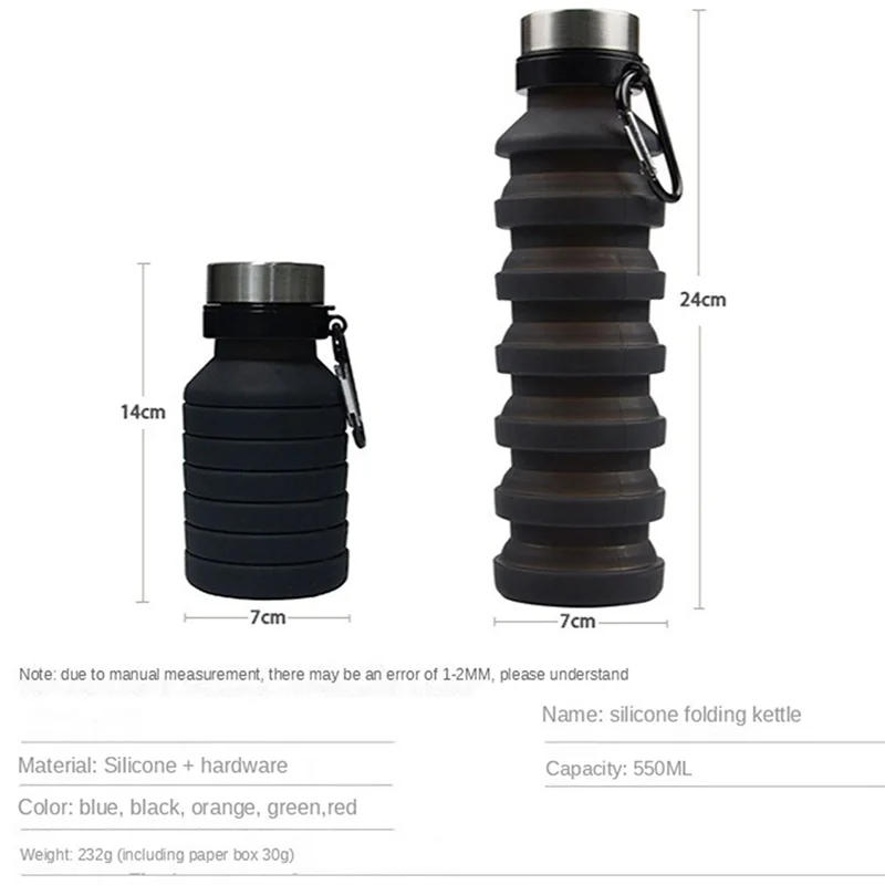 L71A550ML Folding Cup Sports Travel Mug Foldable Collapsible Telescopic Silicone Water Bottle Outdoor Water Cups, Orange
L71A550ML Folding Cup Sports Travel Mug Foldable Collapsible Telescopic Silicone Water Bottle Outdoor Water Cups, Orange