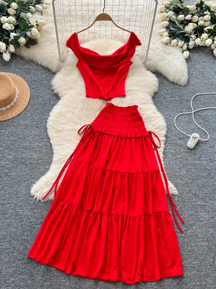 Women's Faion ter Top And High Waist Skirt Two-Piece Set Knot Design ort Sle Dra Sensation Pure Color Office Wear
Women's Faion ter Top And High Waist Skirt Two-Piece Set Knot Design ort Sle Dra Sensation Pure Color Office Wear