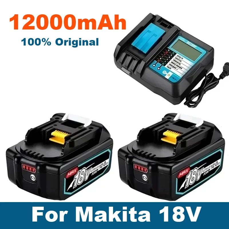 Original Makita 18V 12000mAh 12.0Ah Rechargeable Power Tools Battery With LED 18650 Li-ion Replacement LXT BL1860B BL1860 BL1850
Original Makita 18V 12000mAh 12.0Ah Rechargeable Power Tools Battery With LED 18650 Li-ion Replacement LXT BL1860B BL1860 BL1850