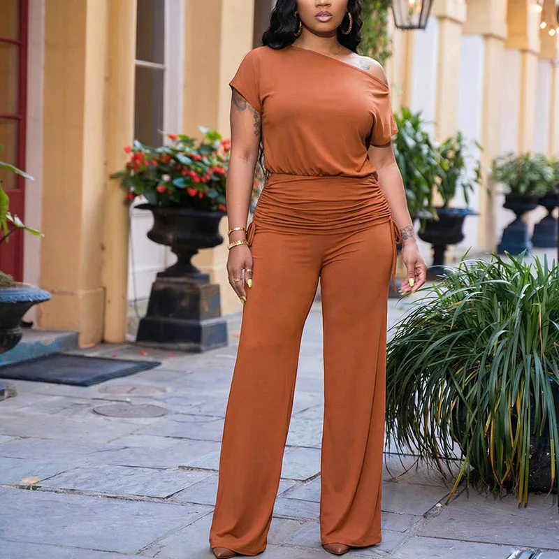 Elegant Two Piece Set Woman Summer Clothes short sleeve skew collar drawstring ruched Crop Top and Wide Leg Pants Matching Sets
Elegant Two Piece Set Woman Summer Clothes short sleeve skew collar drawstring ruched Crop Top and Wide Leg Pants Matching Sets