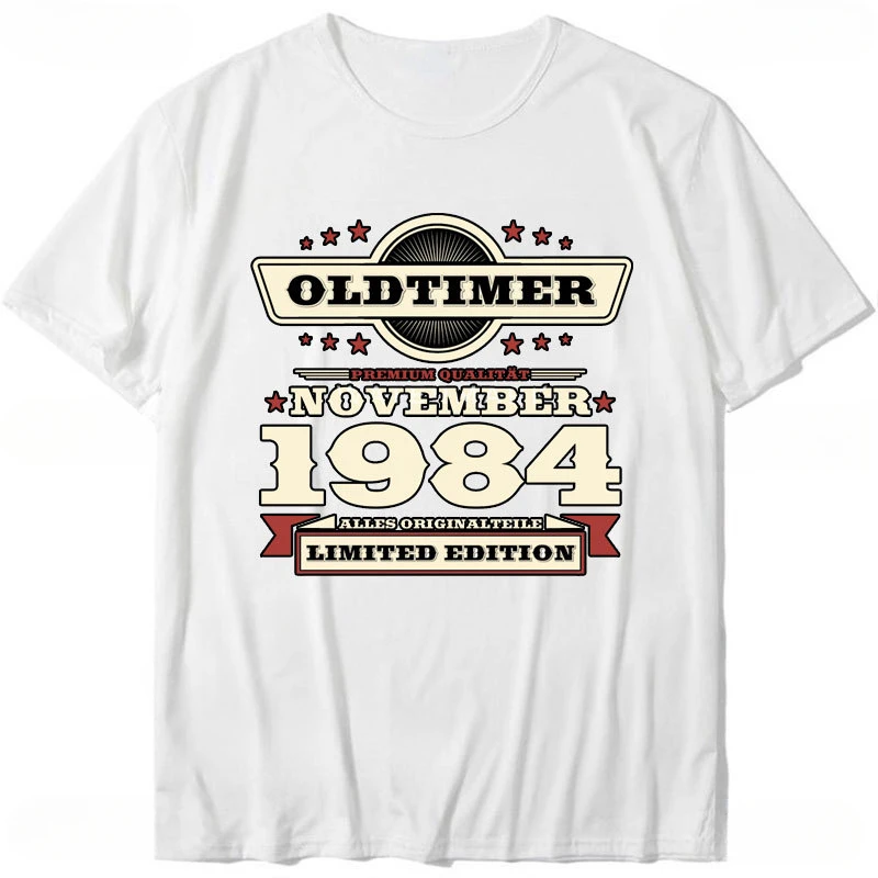 Cotton Streetwear Tshirt 40th Birthday 40 Years Birthday Hipster Tee Tops 1984 T Shirt for Men Classic Retro Style Tape Tshirts
Cotton Streetwear Tshirt 40th Birthday 40 Years Birthday Hipster Tee Tops 1984 T Shirt for Men Classic Retro Style Tape Tshirts
