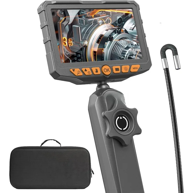 2-Way Articulating Borescope NIDAGE 0.24in Articulated Endoscope Camera with Light 5'' IPS Inspection Camera Flexible Fiber Opti
2-Way Articulating Borescope NIDAGE 0.24in Articulated Endoscope Camera with Light 5'' IPS Inspection Camera Flexible Fiber Opti